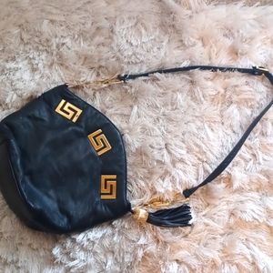 Black Purse Gold Greek Adornment